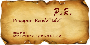 Propper Renátó névjegykártya